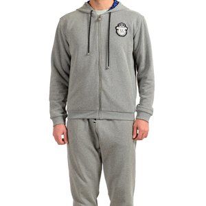 Billionaire Men's Gray Full Zip Logo Print Track Sweat Track Suit US L IT 52